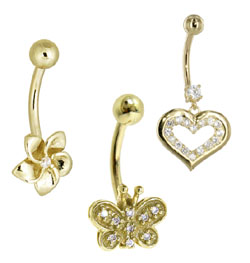 gold belly rings